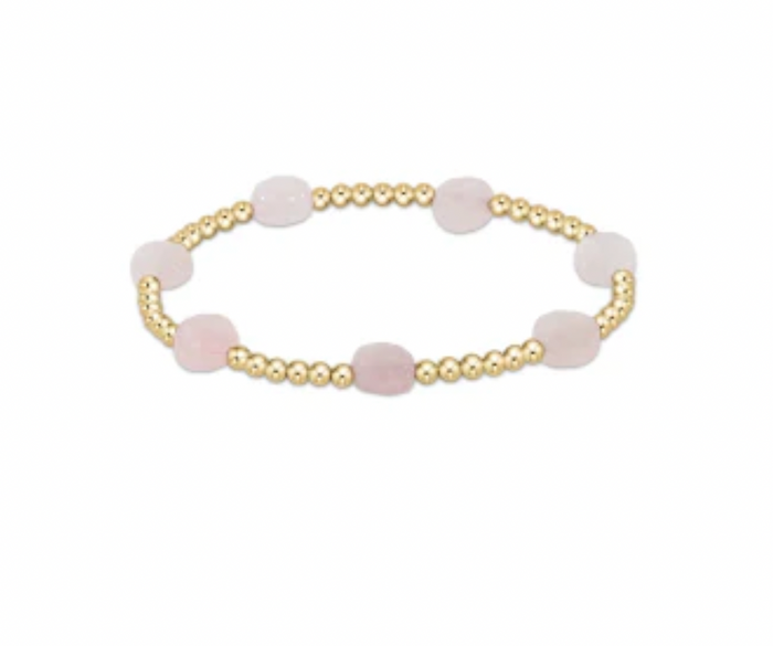 Admire Gold 3mm Bead Bracelet Pink Opal