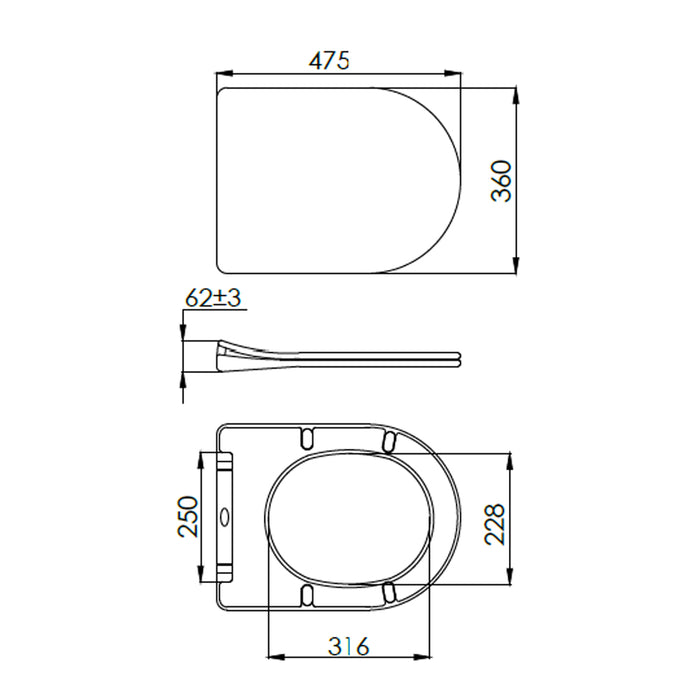 Asiento y Tapa Urea para WC Petros