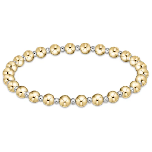 Classic Grateful Pattern 5mm Bead Bracelet Mixed Metal
