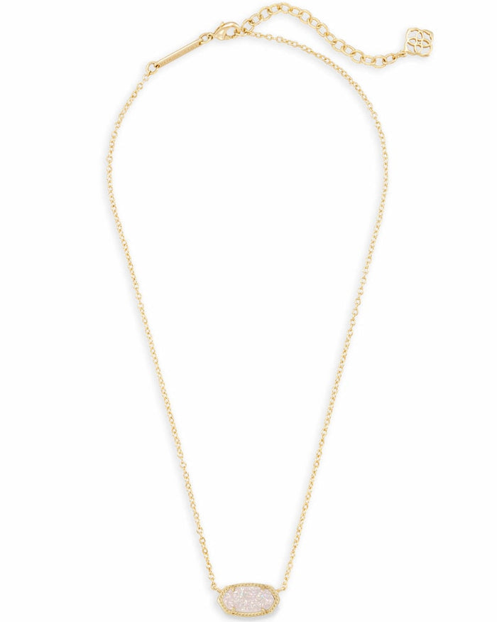 Elisa Pendant Necklace Iridescent Drusy Gold