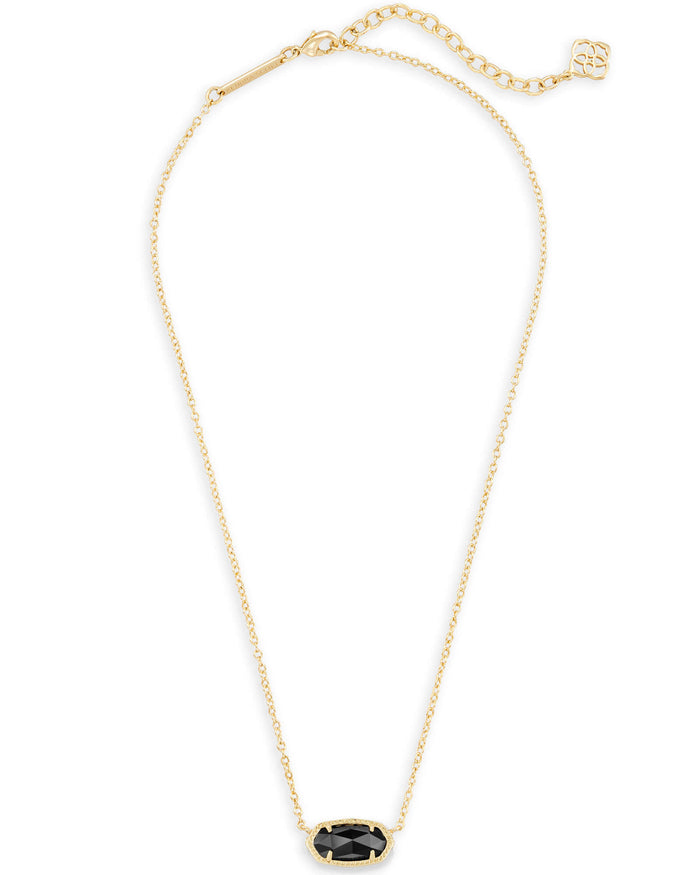 Elisa Short Pendant Necklace Black Gold