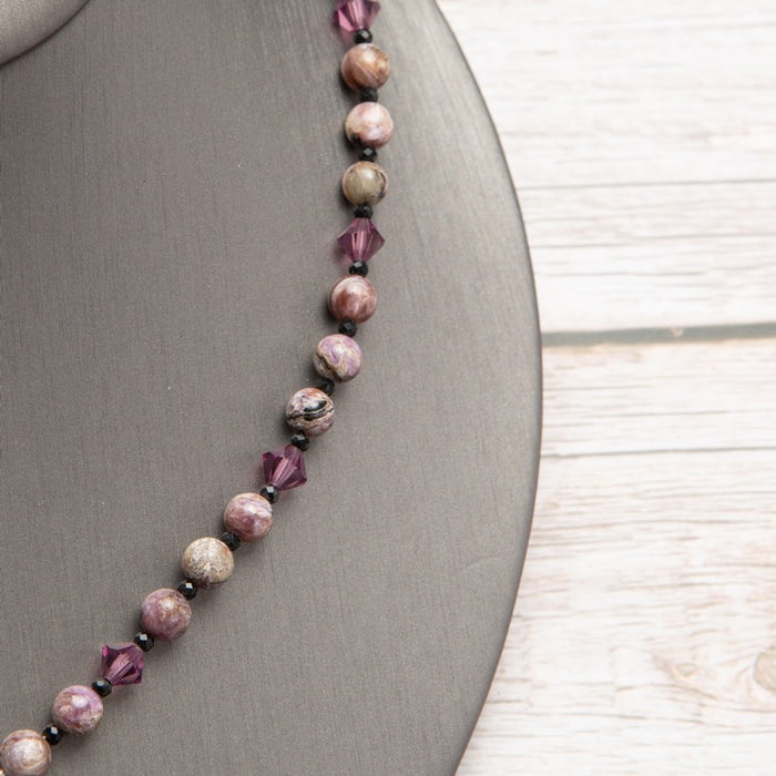 Jennifer’s Charoite Cross Necklace