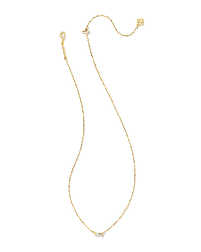 Juliette Pendant Necklace White Crystal Gold