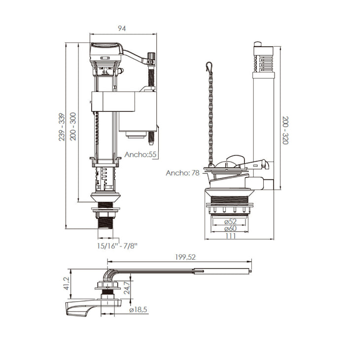 Kit Fitting Plus WC Universal