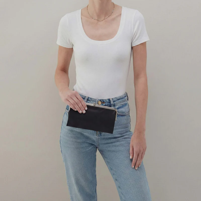 Lauren Clutch Leather Wallet Black