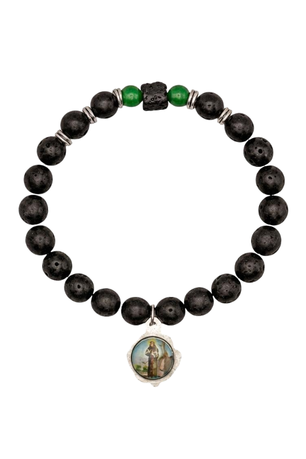 Pietra Lavica St. Francis Bracelet - Green