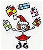 Present Juggler Elf Rubber Stamp 2548D