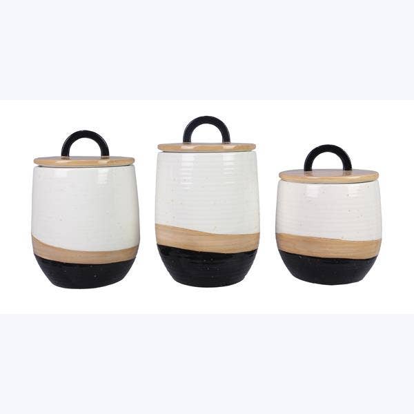 S/3 Ceramic Country Canister Set Country