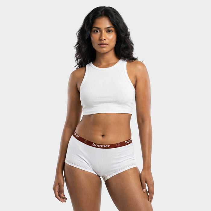 Trunks & Boy Short Matching Set - Blanc