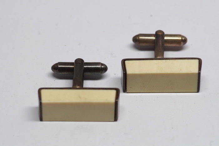 White Sterling Silver Bar Cufflinks