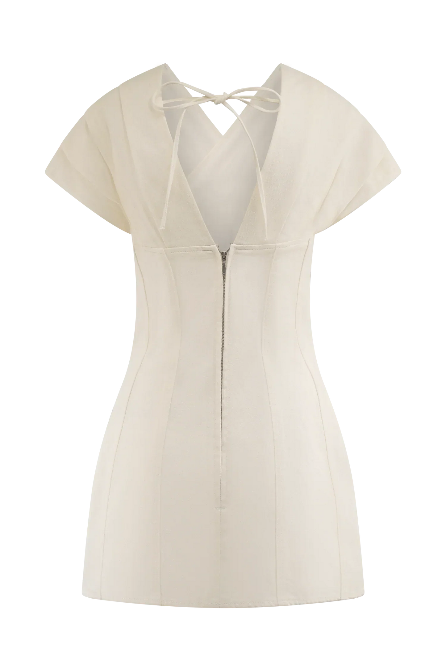 Pascale Off Shoulder Denim Mini Dress - White
