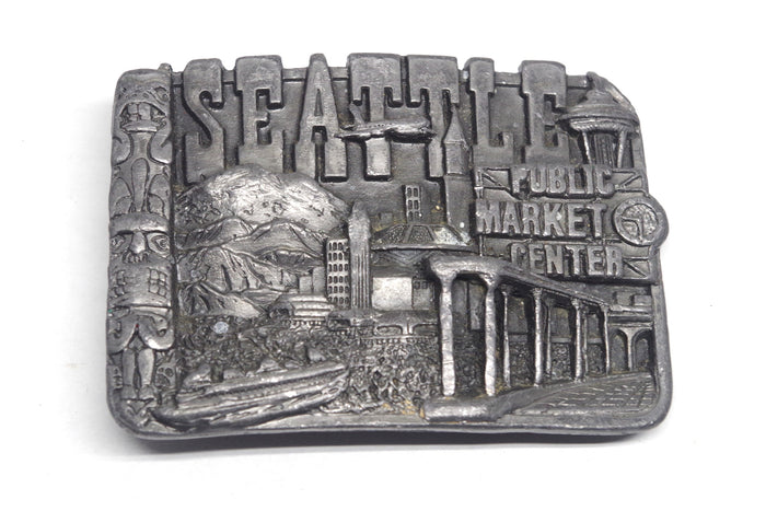 1981 Pewter Seattle Public Market Center Belt Buckle