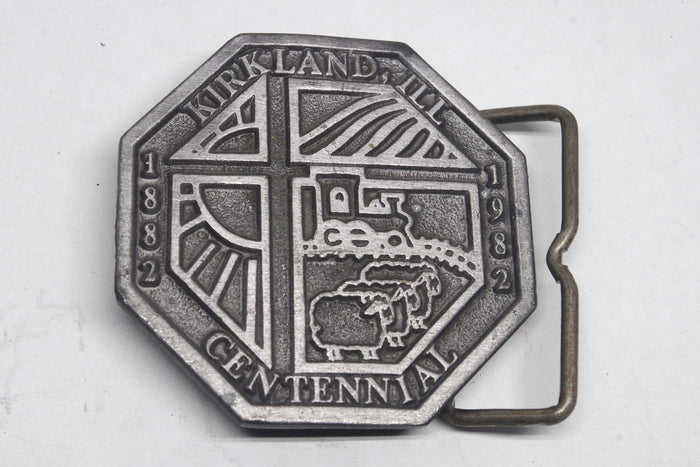 1982 Kirkland, IL Centennial Pewter Belt Buckle