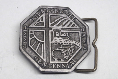 1982 Kirkland, IL Centennial Pewter Belt Buckle