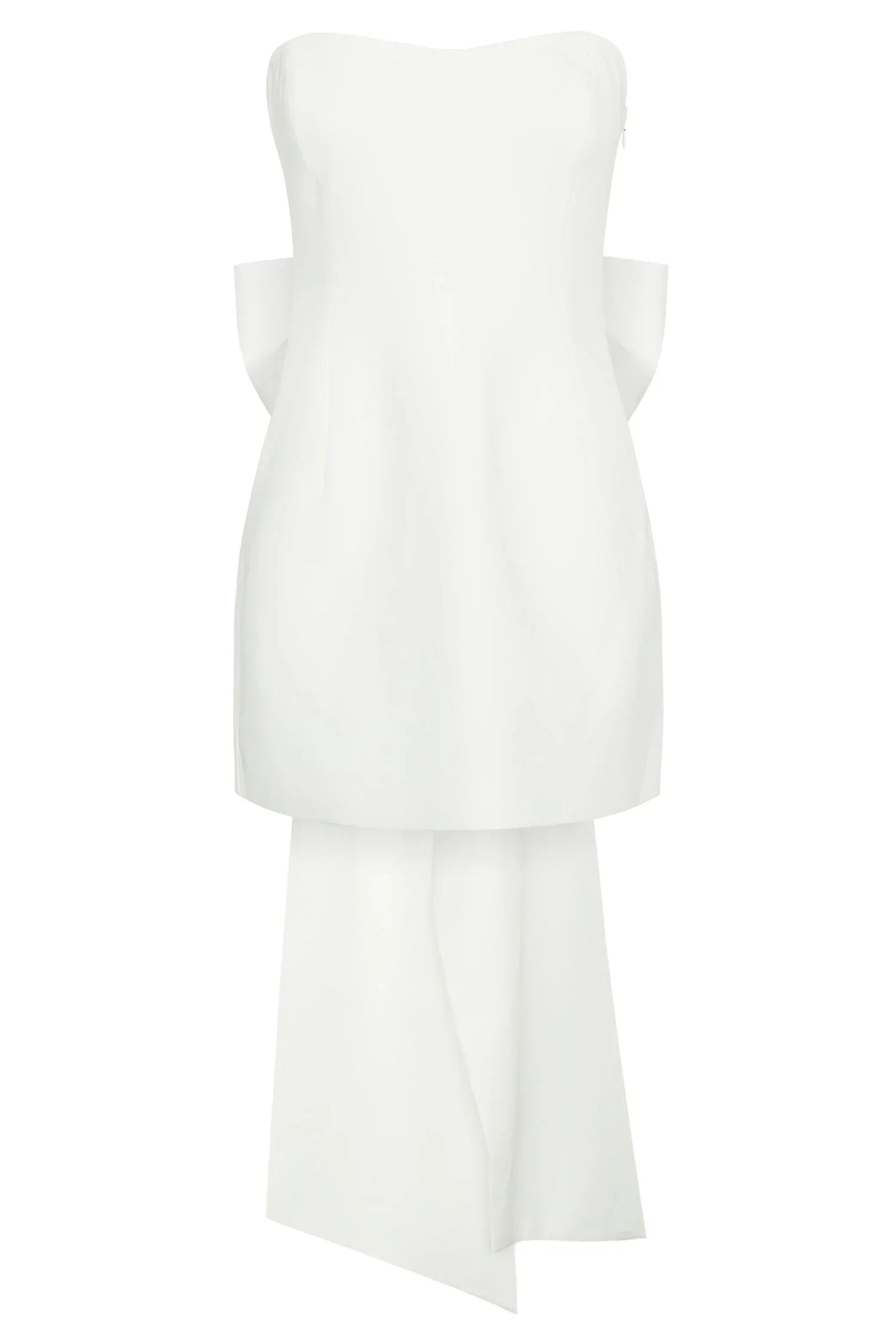 Meredith Strapless Bow Mini Dress - White