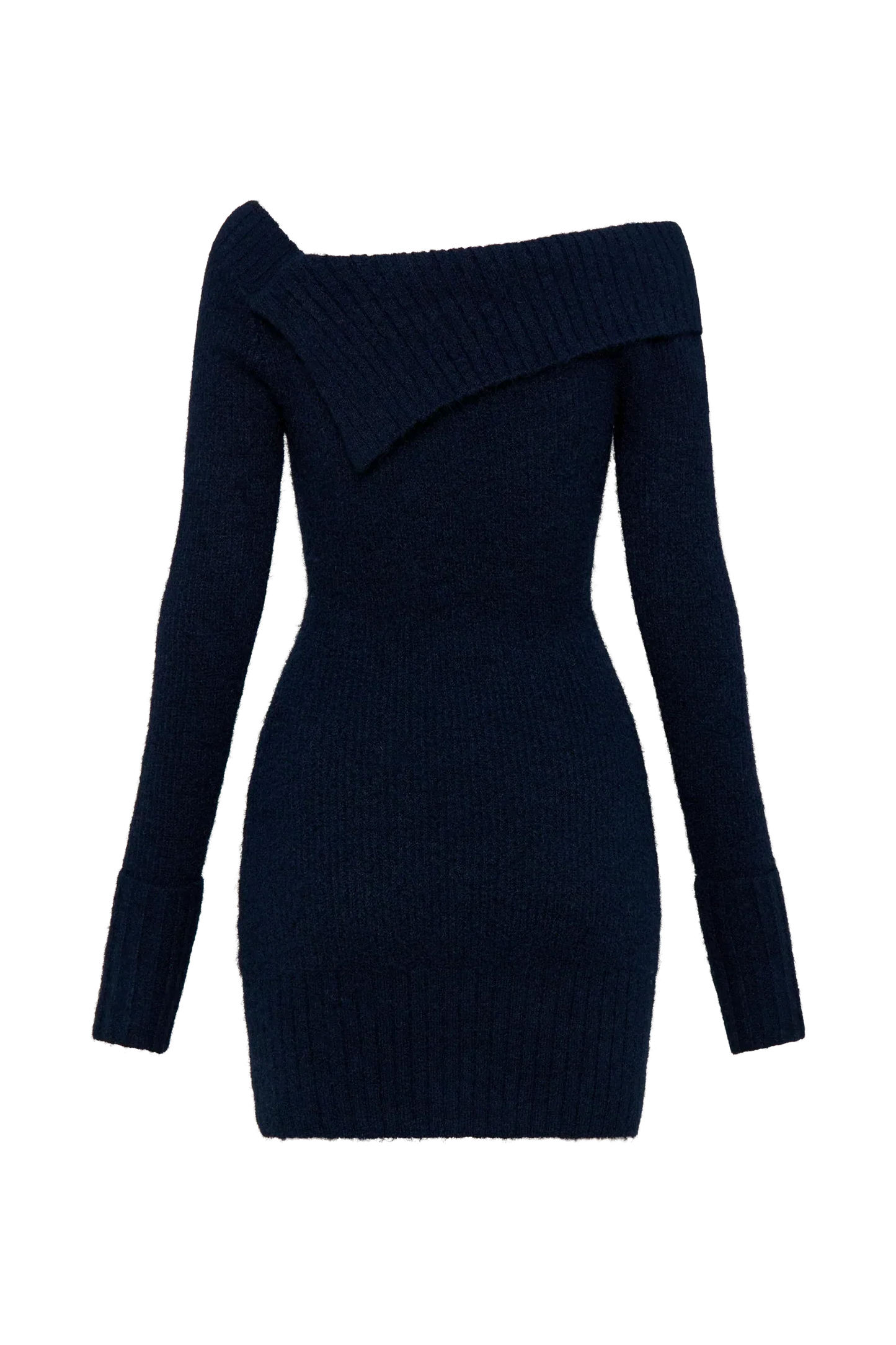 Stephanie Asymmetric Knit Mini Dress - Dark Navy