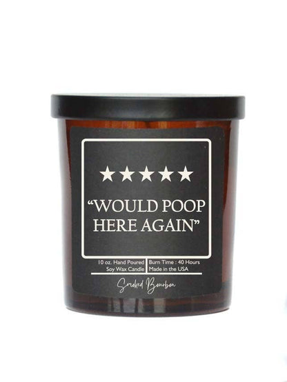 5 Star Funny Bathroom Candle - Pick Scent - Soy Wax Candles: Cinnamon Vanilla