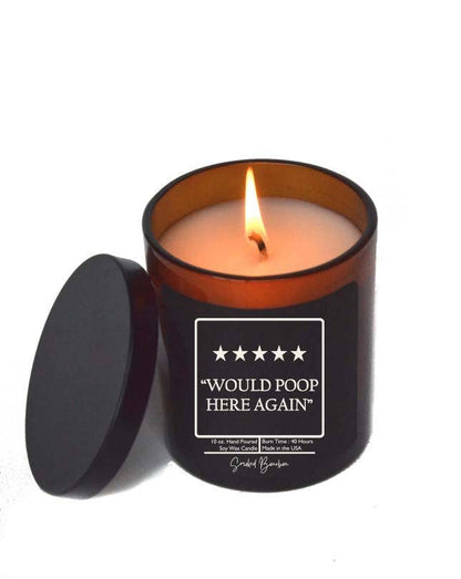 5 Star Funny Bathroom Candle - Pick Scent - Soy Wax Candles: Cinnamon Vanilla