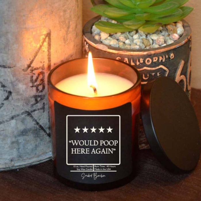 5 Star Funny Bathroom Candle - Pick Scent - Soy Wax Candles: Cinnamon Vanilla