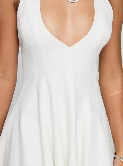 Out Of Nowhere Halter Mini Dress White