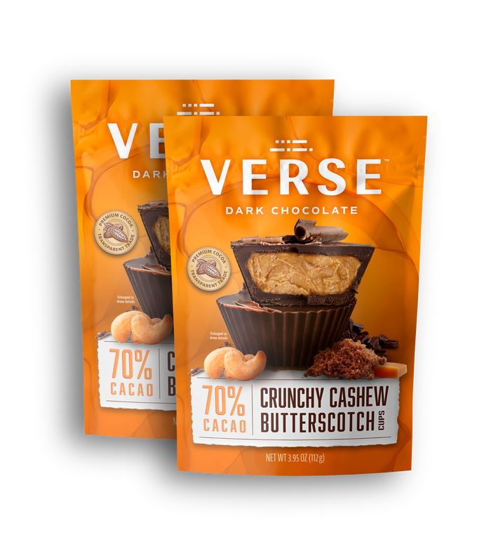 70% Dark Chocolate Crunchy Cashew Butterscotch Cups