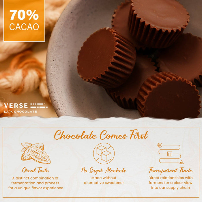 70% Dark Chocolate Crunchy Cashew Butterscotch Cups