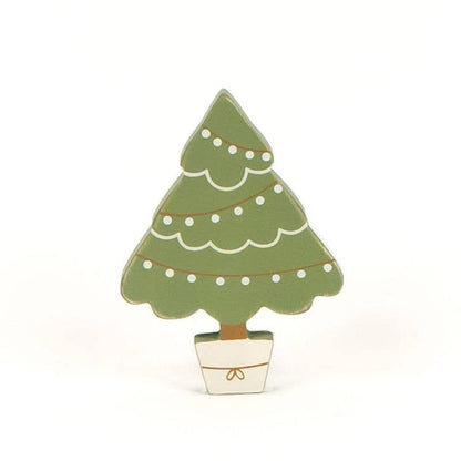 71180 - 4.25x6x1 chunky wood shp (TREE)   CHRISTMAS Decor