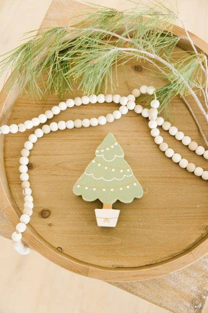 71180 - 4.25x6x1 chunky wood shp (TREE)   CHRISTMAS Decor