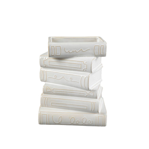 7.875"H Ceramic Stack Book Vase