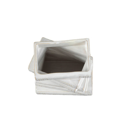 7.875"H Ceramic Stack Book Vase
