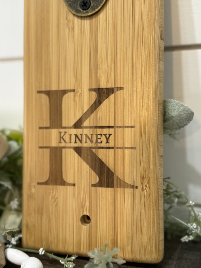 Personalized Wall Mounted Bottle Opener with Magnetic Bottle Cap Catcher