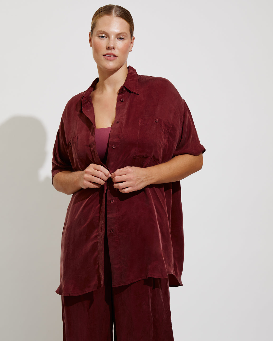 Day Trip Button Down - Jam