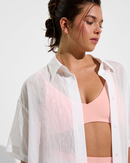 Day Trip Button Down *Sheer Stripe - Coconut