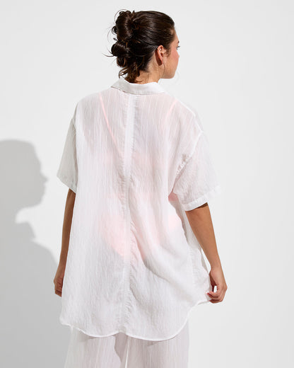 Day Trip Button Down *Sheer Stripe - Coconut