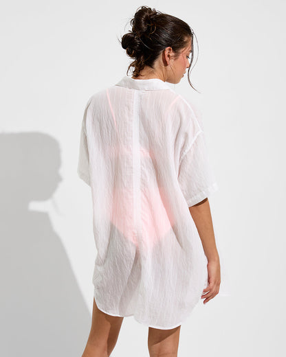 Day Trip Button Down *Sheer Stripe - Coconut
