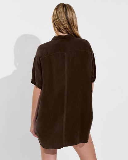 Day Trip Button Down - Cold Brew