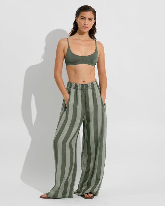Day Trip Pant - Poolside Stripe: Agave / Light Agave