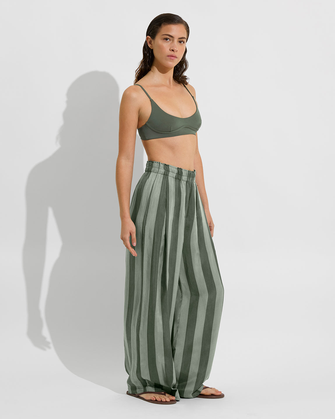 Day Trip Pant - Poolside Stripe: Agave / Light Agave