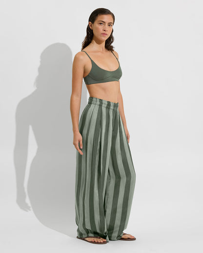 Day Trip Pant - Poolside Stripe: Agave / Light Agave