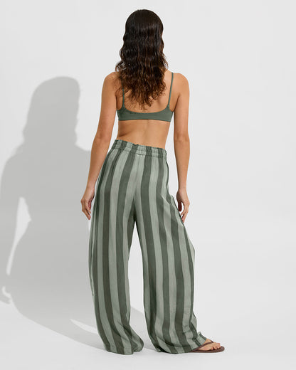 Day Trip Pant - Poolside Stripe: Agave / Light Agave