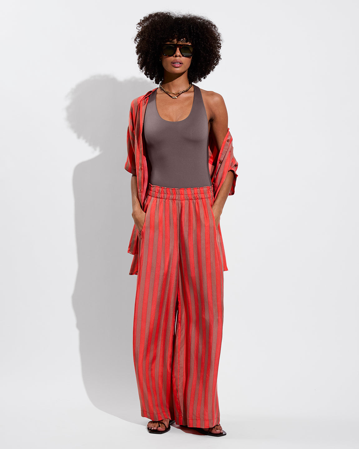Day Trip Pant - Sports Stripe: Mirage / Aperol