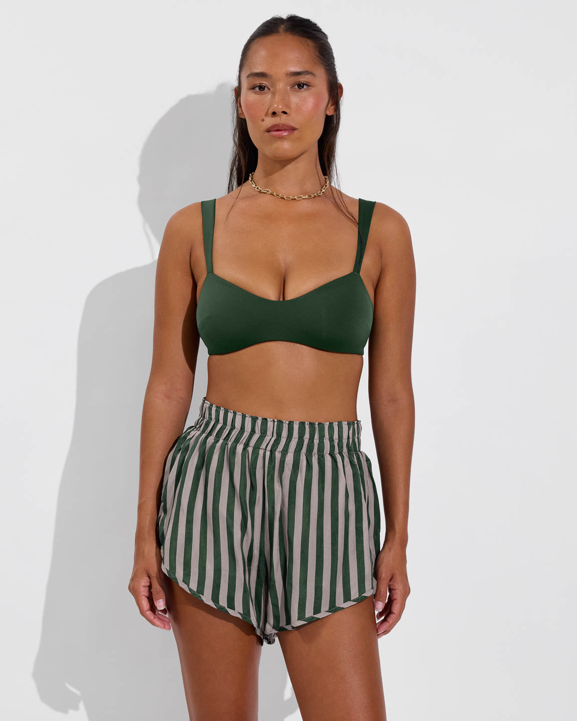 Day Trip Short - Riviera Stripe: Palm / Beach