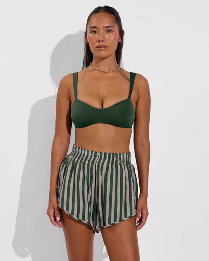Day Trip Short - Riviera Stripe: Palm / Beach