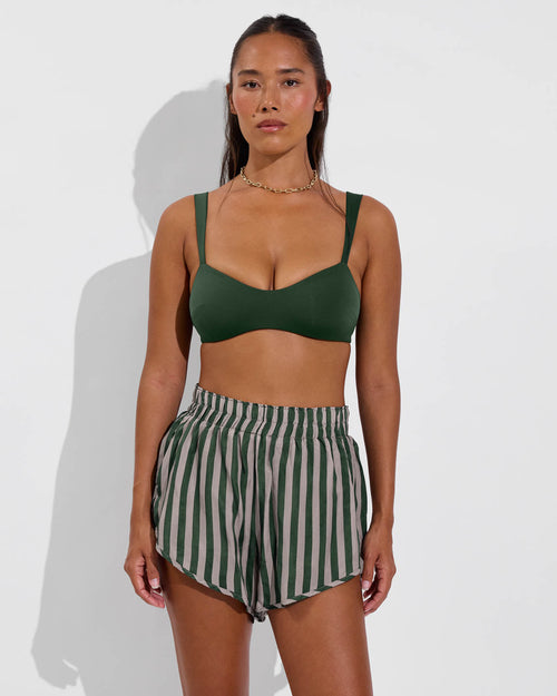 Day Trip Short - Riviera Stripe: Palm / Beach