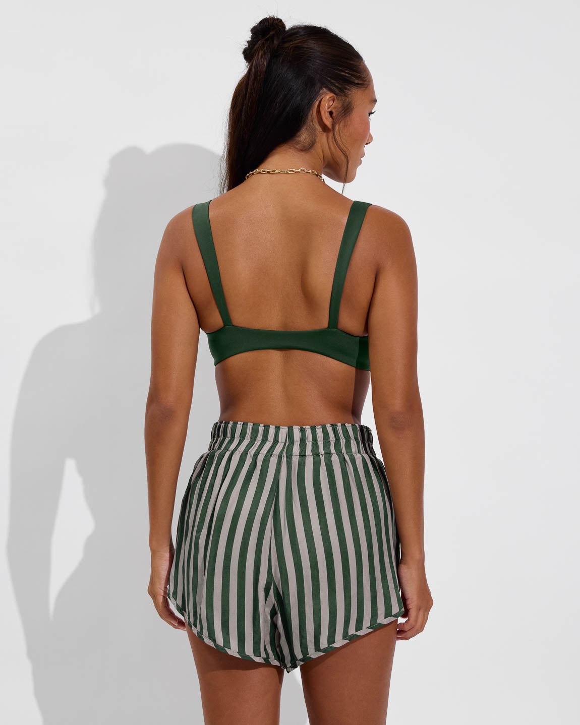Day Trip Short - Riviera Stripe: Palm / Beach