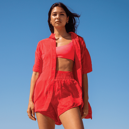 Day Trip Button Down - Sweet Chili Heat