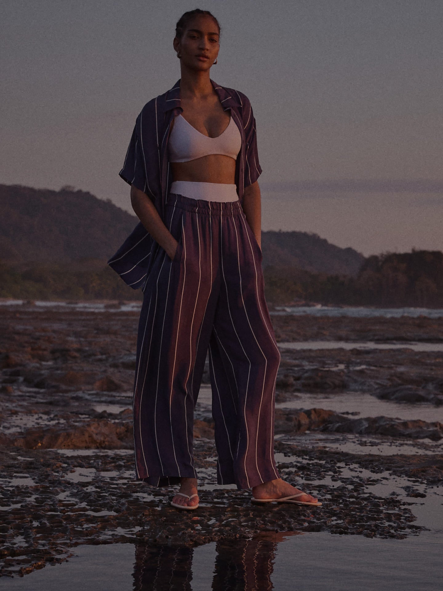 Day Trip Pant - Holiday Stripe: Varsity / Coconut