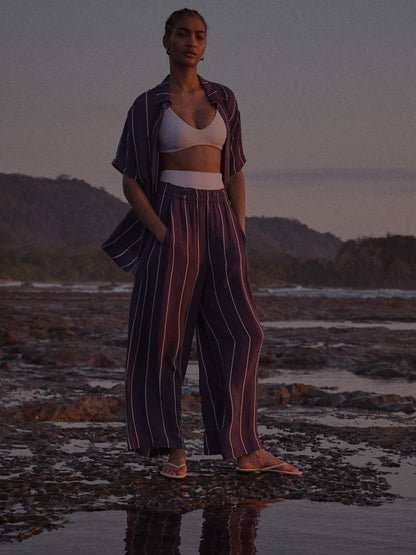 Day Trip Pant - Holiday Stripe: Varsity / Coconut