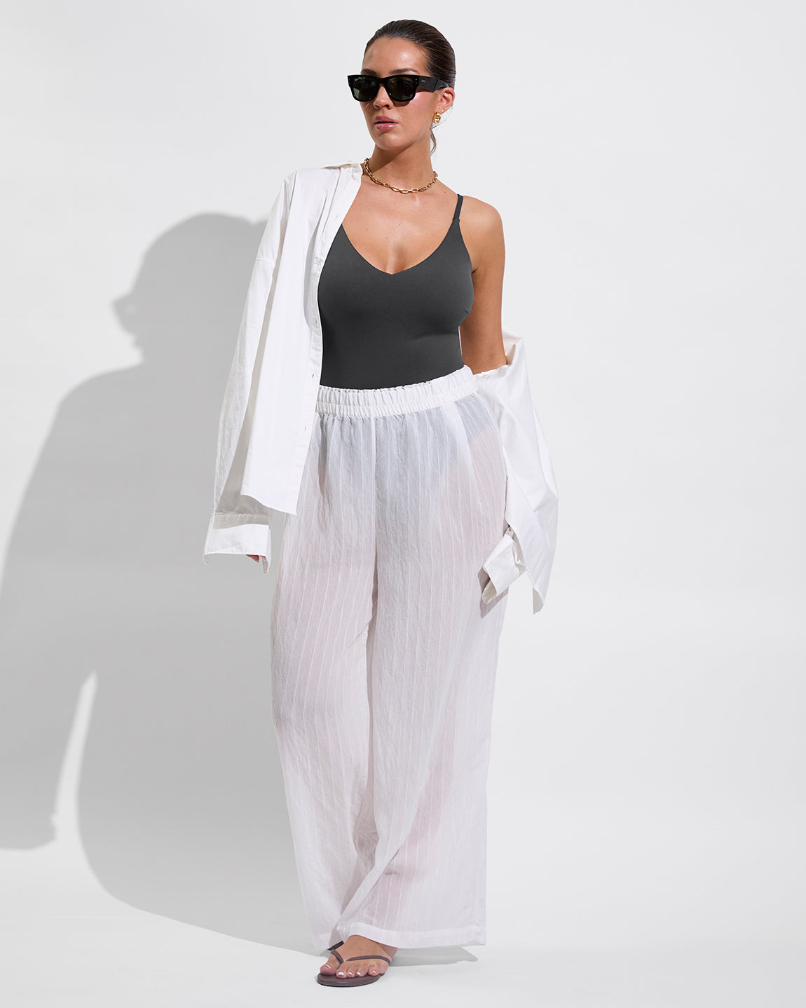 Day Trip Pant *Sheer Stripe - Coconut
