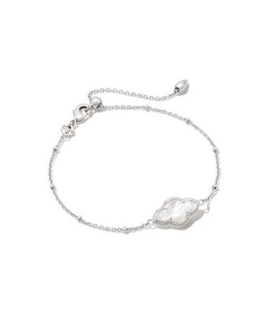 Abbie Satellite Chain Bracelet Rhodium Ivory MOP